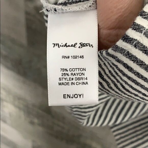 Michael Stars Spencer Striped Ruffle Tank Top, M - Picture 6 of 6